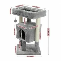 Small Cat Tree for Indoor Cats Polyester Plush Cat Tower with Beige Condos, Spacious Perch, Scratching Sisal Posts by Foobrues -Cheap Bird & Wildlife Supplies Store foobrues cat trees scratch posts l w79633968 1f 1000