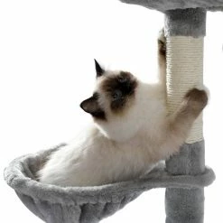 56.30 in. H Pet Cat Scratching Posts and Trees with Super Large Perch Double Condo Hammock in Gray by Foobrues -Cheap Bird & Wildlife Supplies Store foobrues cat trees scratch posts lnn p23168229 44 1000