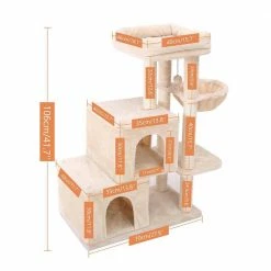 Soft Comfortable Cats Tree Cat Tower with Sisal Scratching Post Double Condo Kittens Toys Activity Centre Beige by Foobrues -Cheap Bird & Wildlife Supplies Store foobrues cat trees scratch posts lsy p23169080 1f 1000