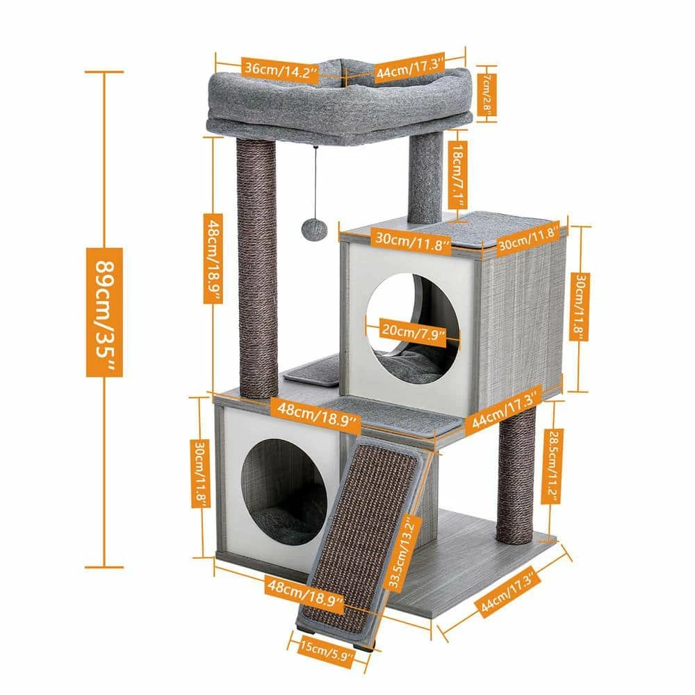 Gray Pet Cat Scratching Posts and Trees Cat Houses by Foobrues 6 Gray Pet Cat Scratching Posts and Trees Cat Houses by Foobrues - Image 6