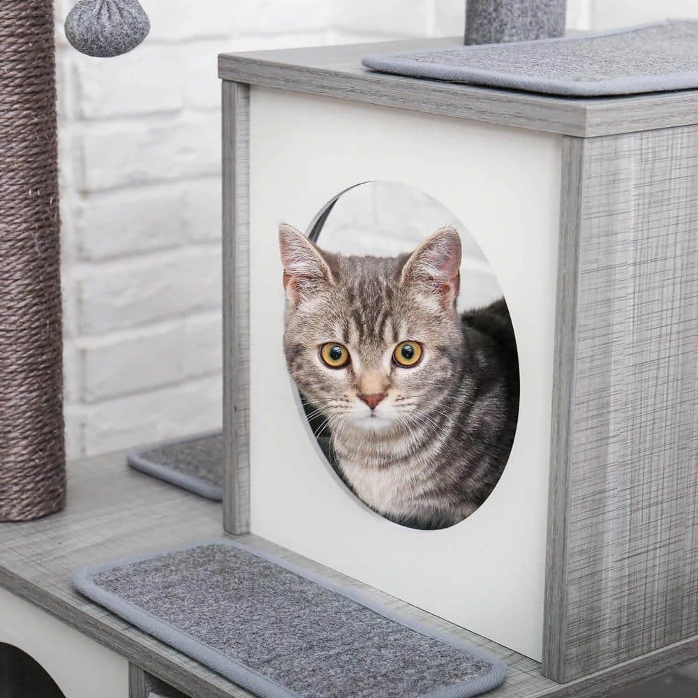 Gray Pet Cat Scratching Posts and Trees Cat Houses by Foobrues 8 Gray Pet Cat Scratching Posts and Trees Cat Houses by Foobrues - Image 8