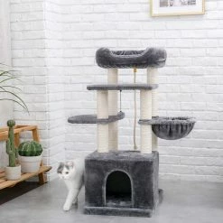 Cat Tree Condo Sisal Scratching Post for Kitten Pet Cat Tower Cozy Perch Specious Hummock by Foobrues 10 Cat Tree Condo Sisal Scratching Post for Kitten Pet Cat Tower Cozy Perch Specious Hummock by Foobrues -Cheap Bird & Wildlife Supplies Store foobrues cat trees scratch posts psl 23170420 44 1000