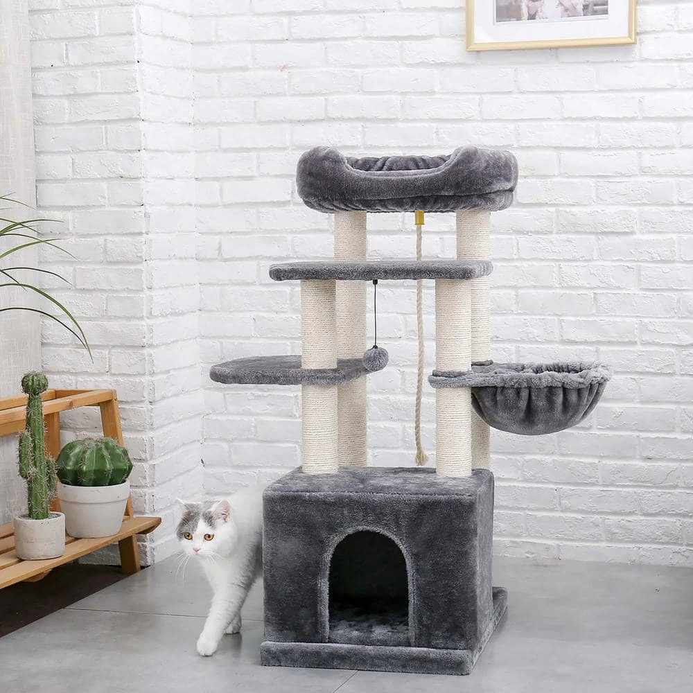 Cat Tree Condo Sisal Scratching Post for Kitten Pet Cat Tower Cozy Perch Specious Hummock by Foobrues 5 Cat Tree Condo Sisal Scratching Post for Kitten Pet Cat Tower Cozy Perch Specious Hummock by Foobrues - Image 5