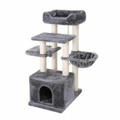 Cat Tree Condo Sisal Scratching Post for Kitten Pet Cat Tower Cozy Perch Specious Hummock by Foobrues