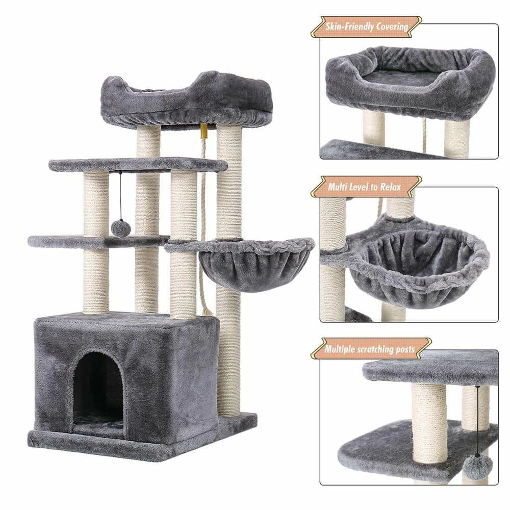 Cat Tree Condo Sisal Scratching Post for Kitten Pet Cat Tower Cozy Perch Specious Hummock by Foobrues 2 Cat Tree Condo Sisal Scratching Post for Kitten Pet Cat Tower Cozy Perch Specious Hummock by Foobrues - Image 2