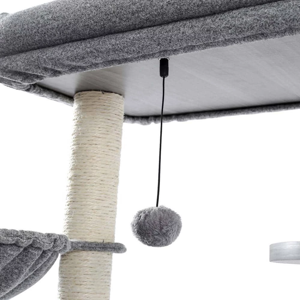 50.8 in. H Pet Cat Scratching Posts and Trees Cat House in Gray by Foobrues 2 50.8 in. H Pet Cat Scratching Posts and Trees Cat House in Gray by Foobrues - Image 2