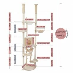 Pet Cat Tree Floor to Ceiling Cat Tower Large Hammock Levels by Foobrues 9 Pet Cat Tree Floor to Ceiling Cat Tower Large Hammock Levels by Foobrues -Cheap Bird & Wildlife Supplies Store foobrues cat trees scratch posts psl 23170741 44 1000