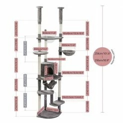 Cat Tree Floor to Ceiling Cat Tower Large Hammock Levels by Foobrues -Cheap Bird & Wildlife Supplies Store foobrues cat trees scratch posts psl 23170758 44 1000