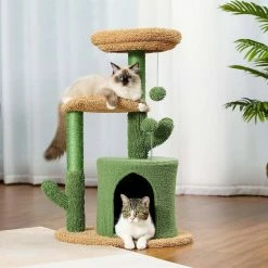 32.9 in. H Cactus Cat Tower with Sisal Covered Scratching Post, Cozy Condo, Plush Perches and Fluffy Balls by Foobrues 10 32.9 in. H Cactus Cat Tower with Sisal Covered Scratching Post, Cozy Condo, Plush Perches and Fluffy Balls by Foobrues -Cheap Bird & Wildlife Supplies Store foobrues cat trees scratch posts psl 23170833 1f 1000