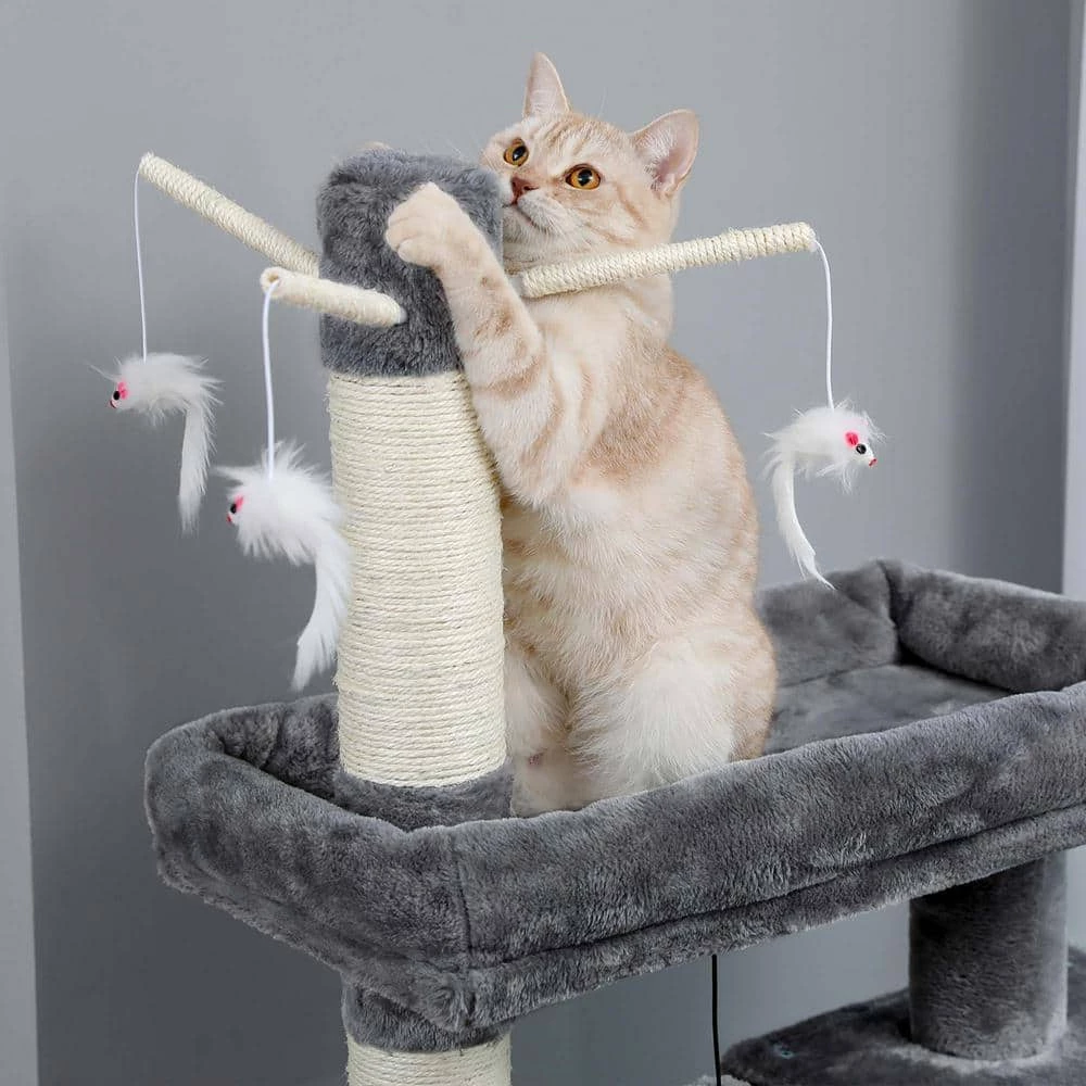 Large Condo Cat Tree Feeding Bowl Grooming Brush Whirligig Turntable by Foobrues 5 Large Condo Cat Tree Feeding Bowl Grooming Brush Whirligig Turntable by Foobrues - Image 5