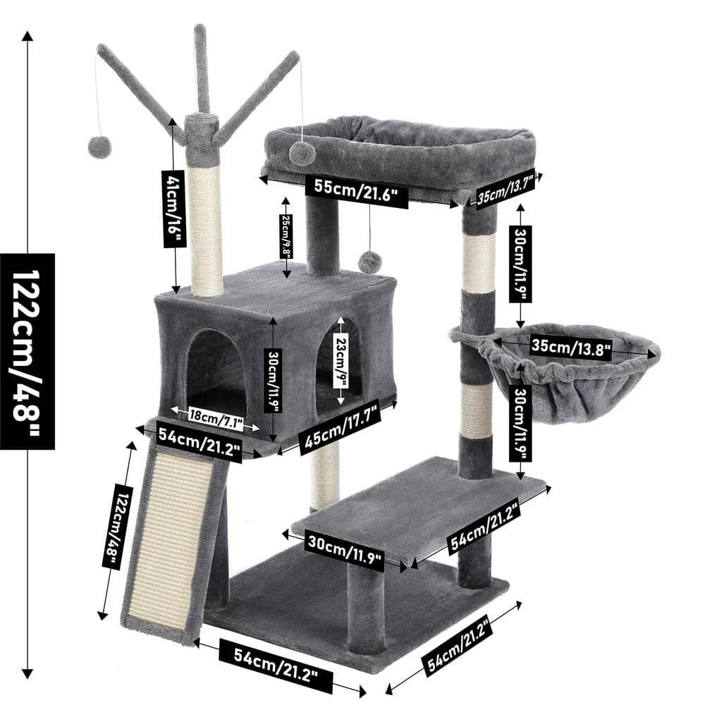 Large Condo Cat Tree Whirligig Toy Hammock Scratching Board by Foobrues 6 Large Condo Cat Tree Whirligig Toy Hammock Scratching Board by Foobrues - Image 6