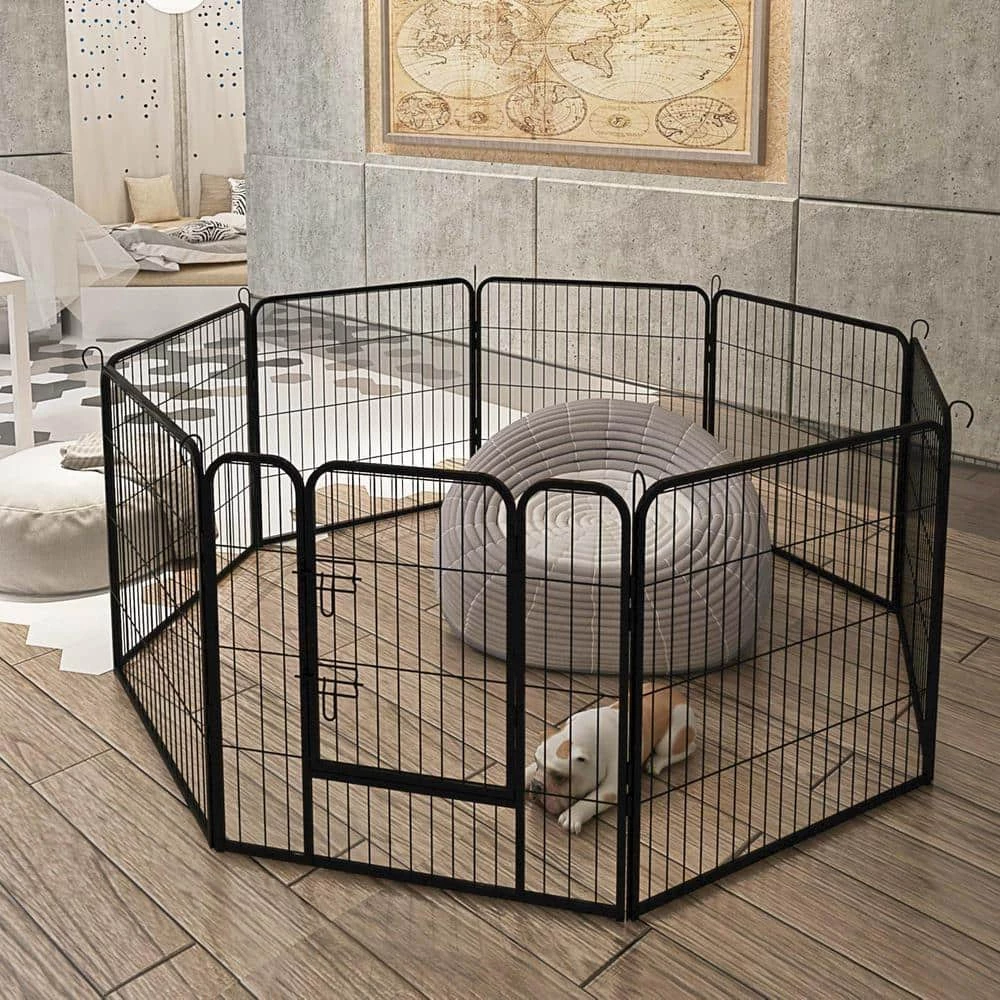0.00047-Acre Wireless High-Quality 8-Panels Large Indoor Metal Puppy Dog Run Fence/Iron Pet Dog Playpen Dog Pens by Foobrues 6 0.00047-Acre Wireless High-Quality 8-Panels Large Indoor Metal Puppy Dog Run Fence/Iron Pet Dog Playpen Dog Pens by Foobrues - Image 6