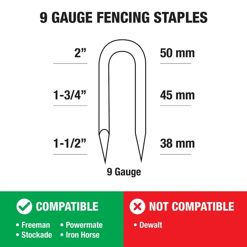 Freeman 9-Gauge 1-3/4 in. Glue Collated Fencing Staples (1000 count) 3 Freeman 9-Gauge 1-3/4 in. Glue Collated Fencing Staples (1000 count) - Image 3
