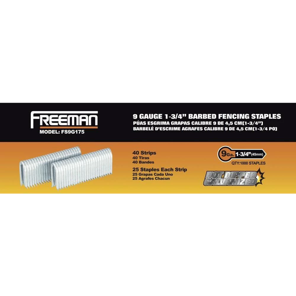 Freeman 9-Gauge 1-3/4 in. Glue Collated Fencing Staples (1000 count) 2 Freeman 9-Gauge 1-3/4 in. Glue Collated Fencing Staples (1000 count) - Image 2