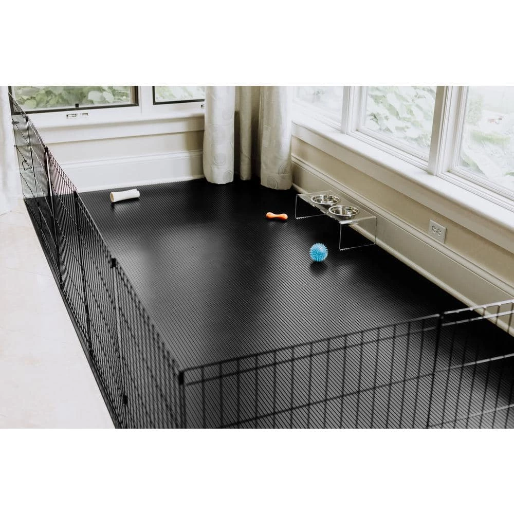 Midnight Black 5 ft. x 10 ft. Ribbed Pet Floor Protector by G-Floor 4 Midnight Black 5 ft. x 10 ft. Ribbed Pet Floor Protector by G-Floor - Image 4