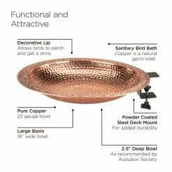 18 in. Pure Copper Deck Mount Birdbath by Good Directions 12 18 in. Pure Copper Deck Mount Birdbath by Good Directions -Cheap Bird & Wildlife Supplies Store good directions bird bath fountains bbd18 1f 1000