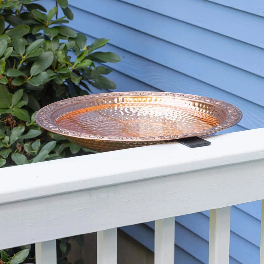18 in. Pure Copper Deck Mount Birdbath by Good Directions 2 18 in. Pure Copper Deck Mount Birdbath by Good Directions - Image 2