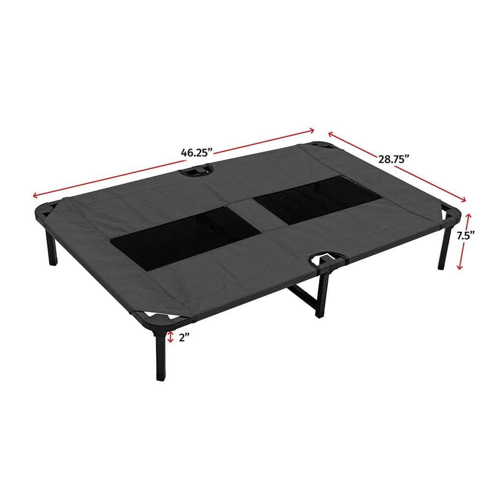 Extra Large 48 in. Gray Elevated Pet Bed Comfort Cot by Lucky Dog 3 Extra Large 48 in. Gray Elevated Pet Bed Comfort Cot by Lucky Dog - Image 3