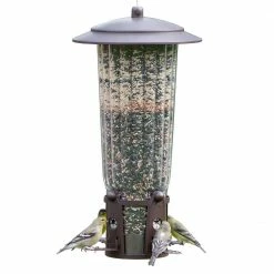 Squirrel-Be-Gone Max Squirrel Resistant Metal Wild Bird Feeder with Flexports - 4 lb. Capacity by Perky-Pet