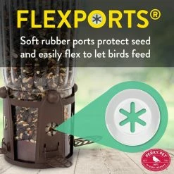 Squirrel-Be-Gone Max Squirrel Resistant Metal Wild Bird Feeder with Flexports - 4 lb. Capacity by Perky-Pet -Cheap Bird & Wildlife Supplies Store gray perky pet bird feeders 334 c3 1000