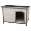 Natura Classic Dog House, Flat Hinged Roof, Adjustable Legs, Gray, Large by TRIXIE