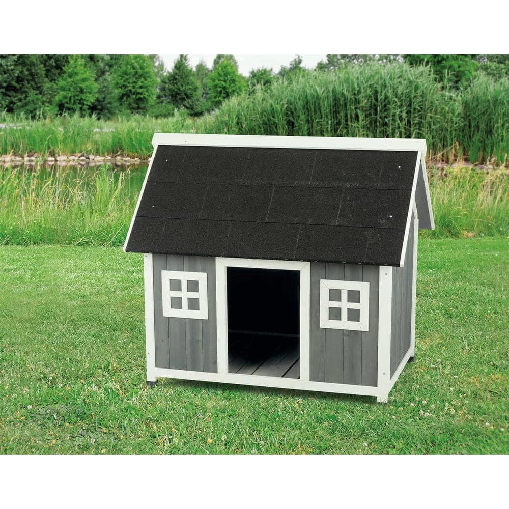 Natura Barn Style Dog House, Elevated Pet Shelter, Weatherproof Dog House, Small by TRIXIE 3 Natura Barn Style Dog House, Elevated Pet Shelter, Weatherproof Dog House, Small by TRIXIE - Image 3