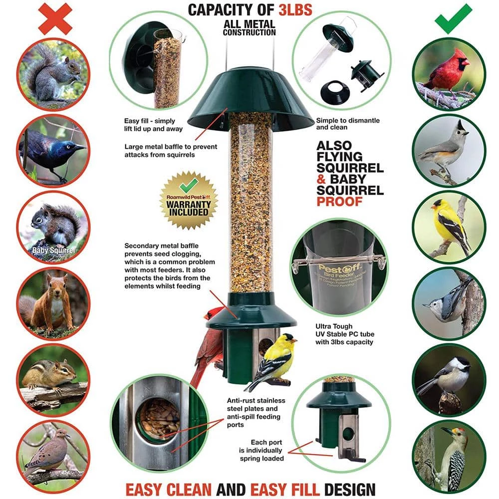 Metal Pest Off Squirrel Proof Mixed Seed and Sunflower Bird Feeder by Unbranded 5 Metal Pest Off Squirrel Proof Mixed Seed and Sunflower Bird Feeder by Unbranded - Image 5