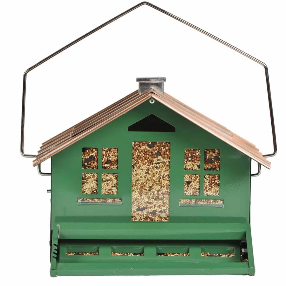 Squirrel-Be-Gone II Green Country Style Squirrel Resistant Metal Wild Bird Feeder - 12 lb. Capacity by Perky-Pet 1 Squirrel-Be-Gone II Green Country Style Squirrel Resistant Metal Wild Bird Feeder - 12 lb. Capacity by Perky-Pet
