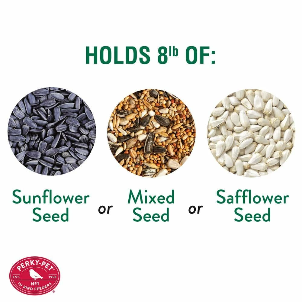 Squirrel-Be-Gone II Green Country Style Squirrel Resistant Metal Wild Bird Feeder - 12 lb. Capacity by Perky-Pet 4 Squirrel-Be-Gone II Green Country Style Squirrel Resistant Metal Wild Bird Feeder - 12 lb. Capacity by Perky-Pet - Image 4