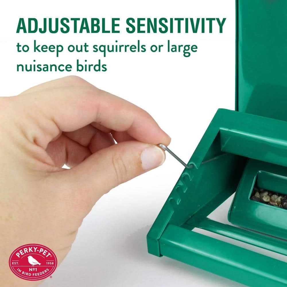 Squirrel-Be-Gone II Green Country Style Squirrel Resistant Metal Wild Bird Feeder - 12 lb. Capacity by Perky-Pet 9 Squirrel-Be-Gone II Green Country Style Squirrel Resistant Metal Wild Bird Feeder - 12 lb. Capacity by Perky-Pet - Image 9