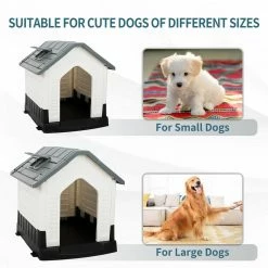 Small Plastic Dog House - Grey and White by EdenBranch 11 Small Plastic Dog House - Grey and White by EdenBranch -Cheap Bird & Wildlife Supplies Store grey and white edenbranch dog houses 743001 44 1000