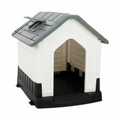 Small Plastic Dog House - Grey and White by EdenBranch