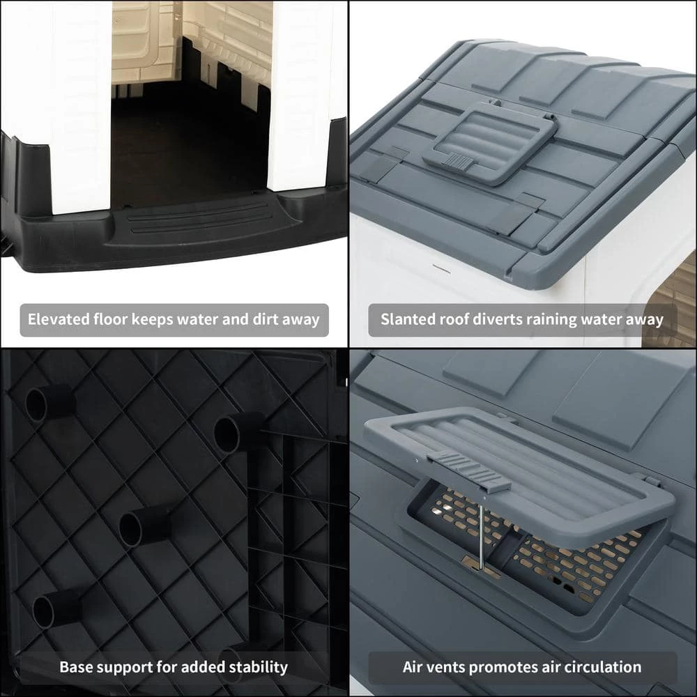 Small Plastic Dog House - Grey and White by EdenBranch 6 Small Plastic Dog House - Grey and White by EdenBranch - Image 6