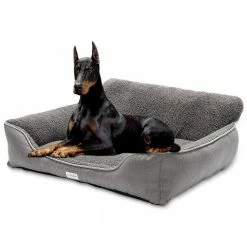 Washable Extra Large Grey Dog Bed With Bolster by Euchirus -Cheap Bird & Wildlife Supplies Store grey dog beds pillows grey xl 4f 1000