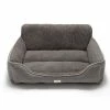 Washable Extra Large Grey Dog Bed With Bolster by Euchirus