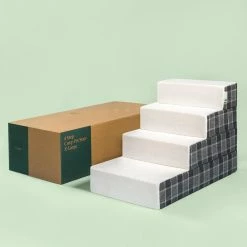 24 in. X-Large Foam Grey Plaid 4 of Steps Pet Stairs by Zinus -Cheap Bird & Wildlife Supplies Store grey zinus dog beds pillows ps i3624gp 31 1000