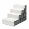 24 in. X-Large Foam Grey Plaid 4 of Steps Pet Stairs by Zinus