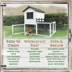 Elevated Wooden Chicken Coop by Hanover 17 Elevated Wooden Chicken Coop by Hanover -Cheap Bird & Wildlife Supplies Store hanover accessories hancc0102 wht 1d 1000