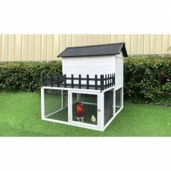 Elevated Wooden Chicken Coop by Hanover 25 Elevated Wooden Chicken Coop by Hanover -Cheap Bird & Wildlife Supplies Store hanover accessories hancc0102 wht 76 1000
