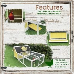 Outdoor Wooden Chicken Coop with Ram by Hanover 17 Outdoor Wooden Chicken Coop with Ram by Hanover -Cheap Bird & Wildlife Supplies Store hanover accessories hancc0103 yel 1d 1000