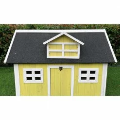 Outdoor Wooden Chicken Coop with Ram by Hanover 21 Outdoor Wooden Chicken Coop with Ram by Hanover -Cheap Bird & Wildlife Supplies Store hanover accessories hancc0103 yel 4f 1000