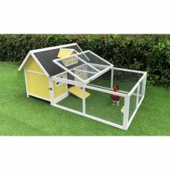 Outdoor Wooden Chicken Coop with Ram by Hanover 20 Outdoor Wooden Chicken Coop with Ram by Hanover -Cheap Bird & Wildlife Supplies Store hanover accessories hancc0103 yel c3 1000