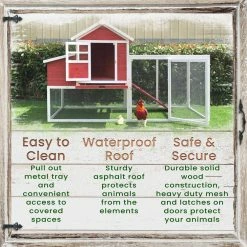 Outdoor Elevated Wooden Chicken Coop by Hanover 15 Outdoor Elevated Wooden Chicken Coop by Hanover -Cheap Bird & Wildlife Supplies Store hanover accessories hancc0104 red 40 1000