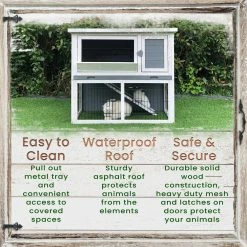 Outdoor Wooden 2-Story Rabbit Hutch by Hanover -Cheap Bird & Wildlife Supplies Store hanover accessories hanrh0103 gry 40 1000