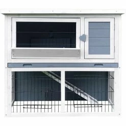 Outdoor Wooden 2-Story Rabbit Hutch by Hanover
