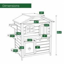 Outdoor Cat House with 2-Levels, Waterproof Roof, Escape Doors and Ledge Seating by Hanover -Cheap Bird & Wildlife Supplies Store hanover cat houses hanch0101 wg 40 1000