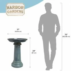Birdbath Medium Light Blue by Harbor Gardens -Cheap Bird & Wildlife Supplies Store harbor gardens bird bath fountains gp0110es 4f 1000