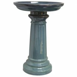 Birdbath Medium Light Blue by Harbor Gardens