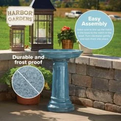 Birdbath Medium Light Blue by Harbor Gardens -Cheap Bird & Wildlife Supplies Store harbor gardens bird bath fountains gp0110es fa 1000