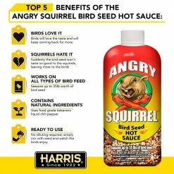 8 oz. Angry Squirrel Bird Seed Hot Sauce by Harris -Cheap Bird & Wildlife Supplies Store harris bird seed food as 8 1f 1000